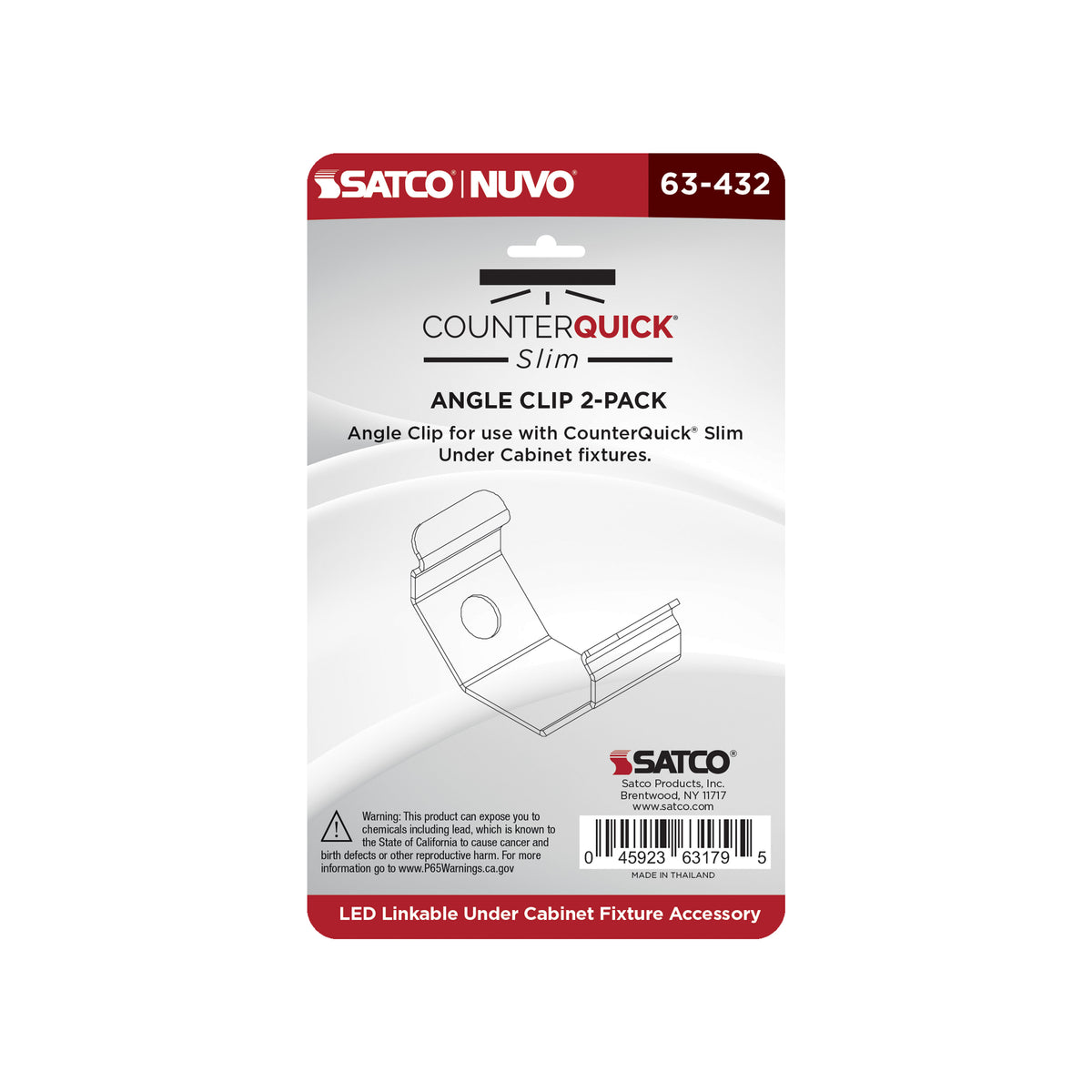 Nuvo 63-432 CounterQuick Slim, Angle Clip, 2-Pack