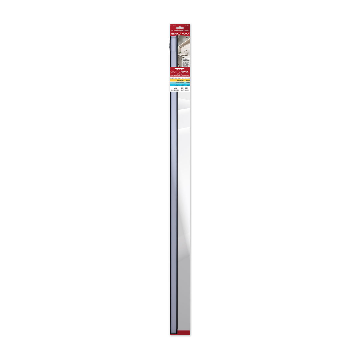 Nuvo 63-454 10 Watt 30-Inch LED Under Cabinet, 30K/40K/50K CCT Selectable, Black Finish