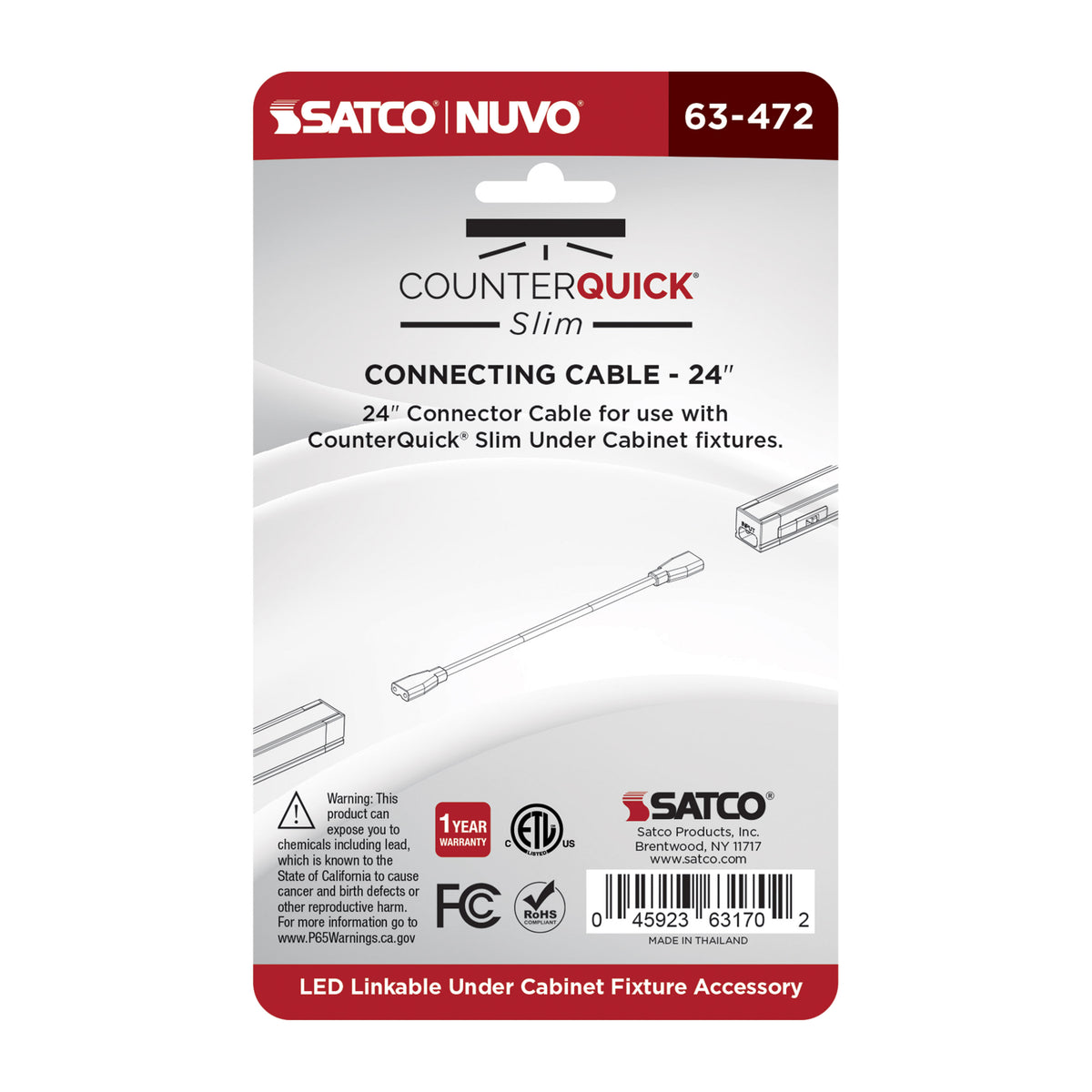 Nuvo 63-472 Connecting Cable, 24-Inch, Black Finish