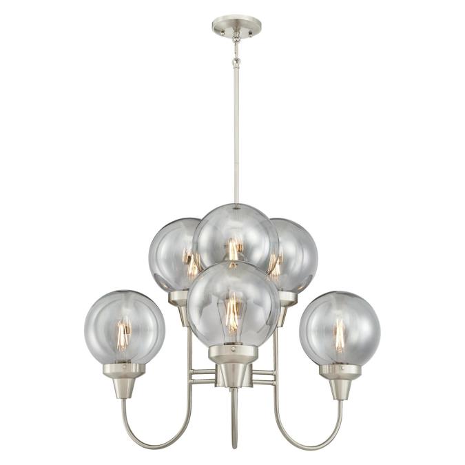 Westinghouse 6325300 Chandelier Fixture 6 Light Brushed Nickel Finish