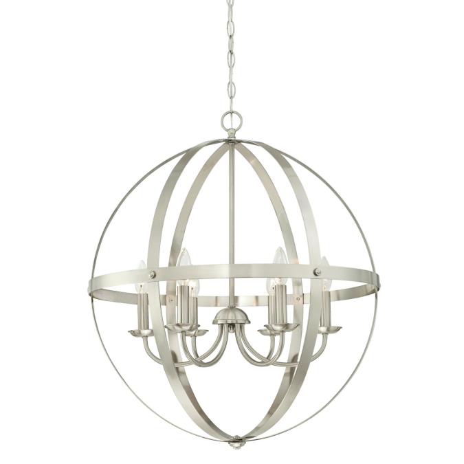 Westinghouse 6328300 Chandelier Fixture 6 Light Brushed Nickel Finish
