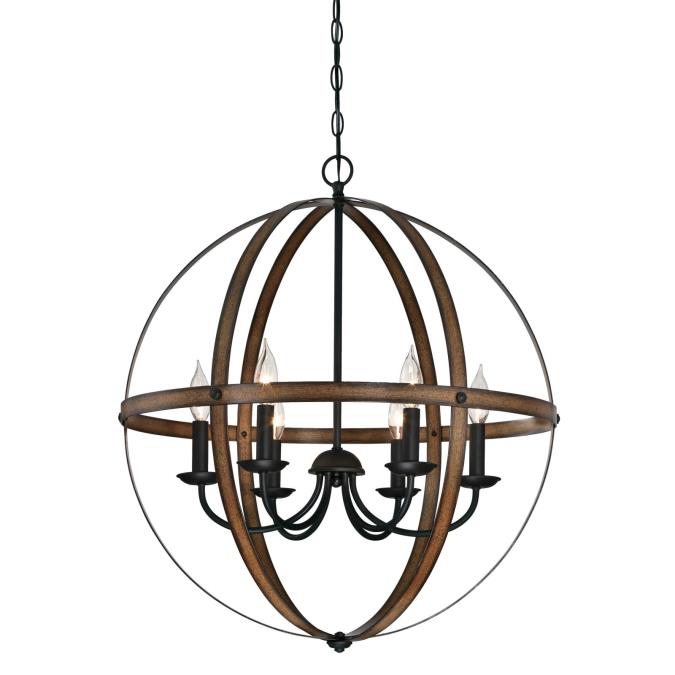 Westinghouse 6333600 Chandelier Fixture 6 Light Barnwood and Oil