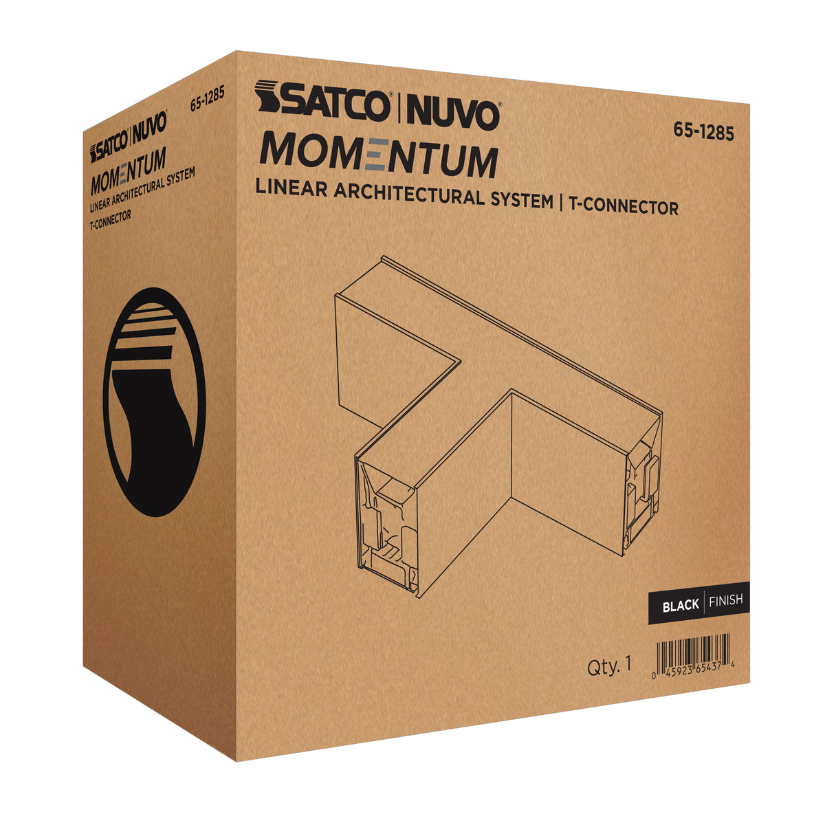 Nuvo 65-1285 Momentum, T-Connector for LED Linear System, Black Finish