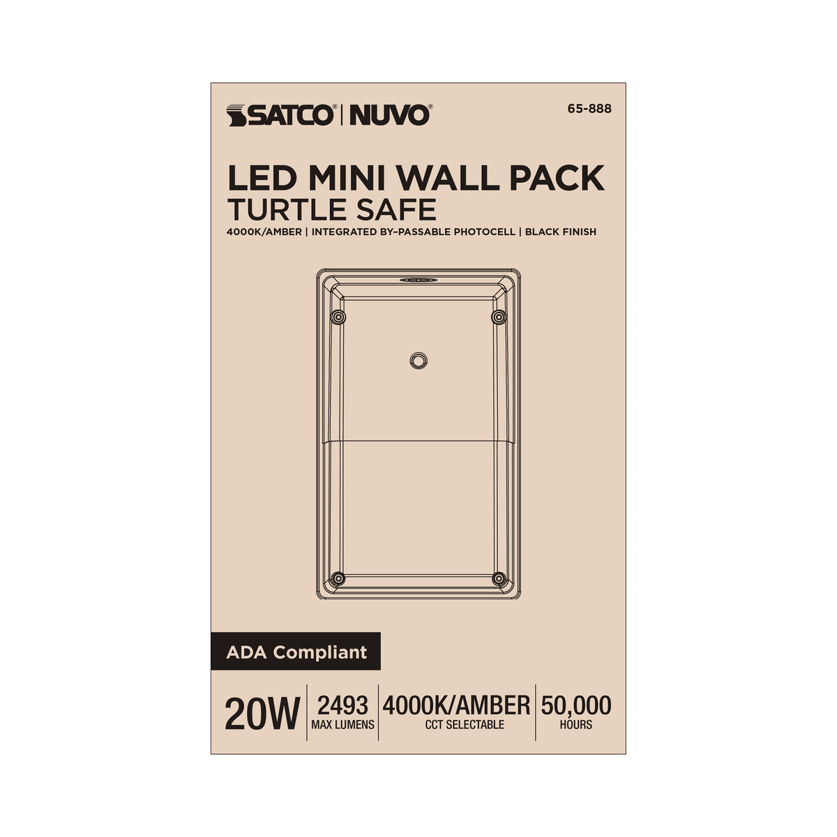 Nuvo 65-888 Turtle Safe Wall Pack, 20 Watt, 4000K CCT