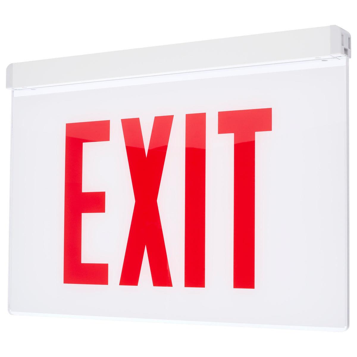 Nuvo 67-351 Edge Lit Exit Sign, Chicago Approved, White Housing