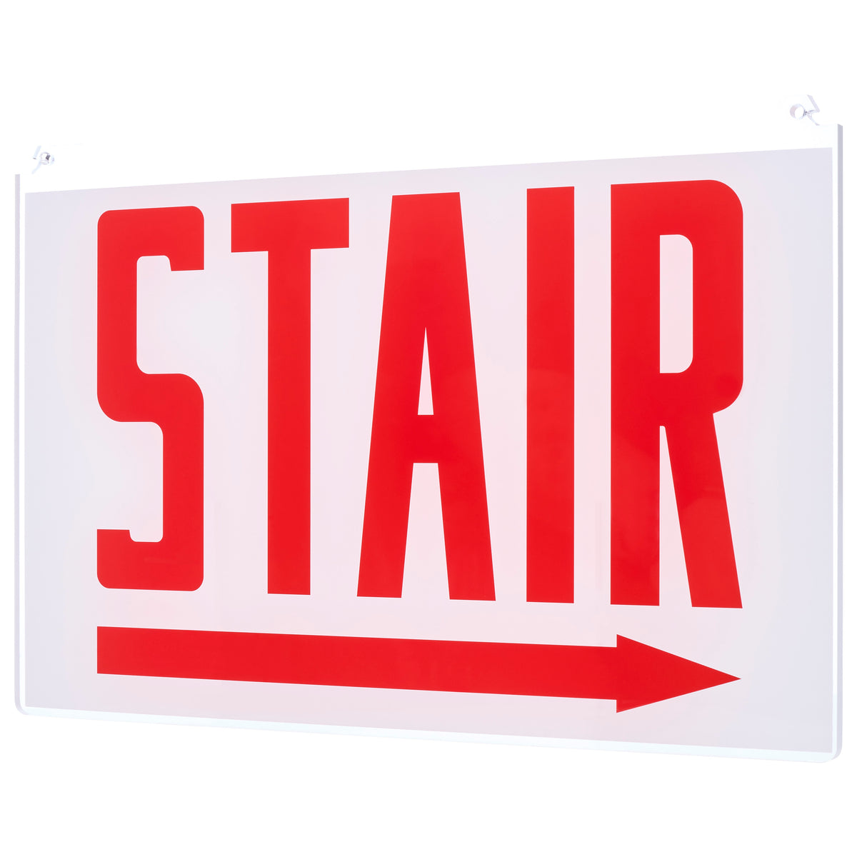 Nuvo 67-374 Edge Lit Exit Sign Double-Sided Panel Accessory, White Double-Face Plastic Panel, Red STAIR Signage