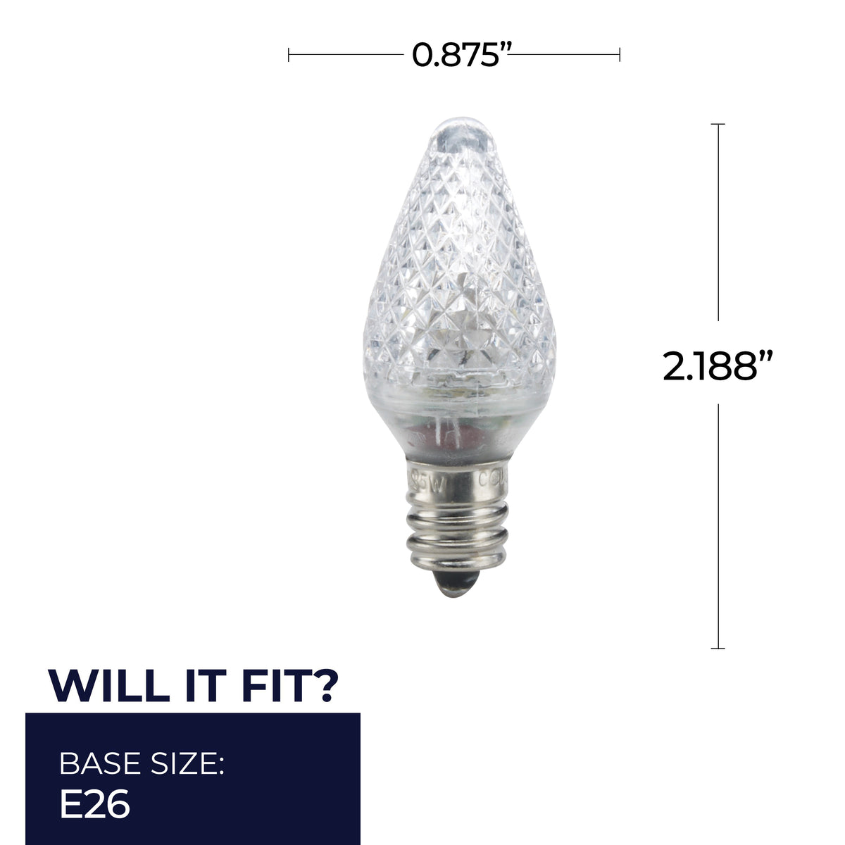 Bulbrite 770171 0.6W C7 Warm White LED Light Bulb