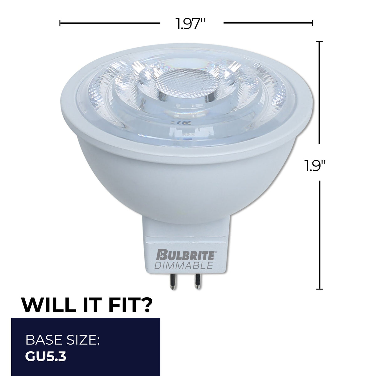 Bulbrite 771086 LED 6 Watt MR16 Light Bulb with a GU5.3 Base - 3000K (Soft White Light) 500 Lumens