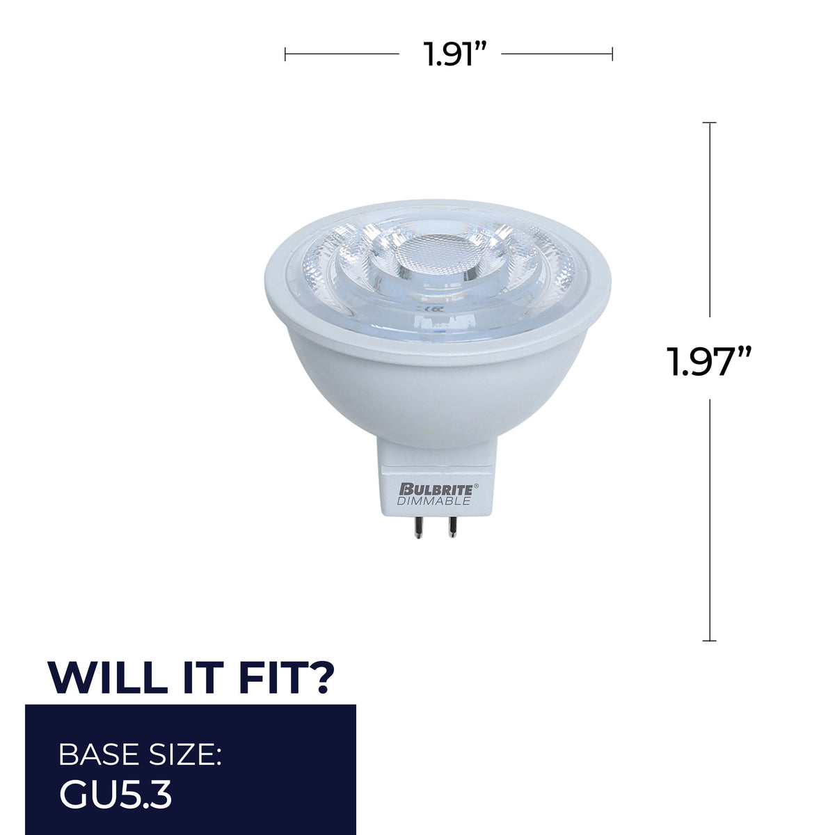Bulbrite 771088 LED 7 Watt MR16 Light Bulb with a GU5.3 Base - 3000K (Soft White Light) 570 Lumens