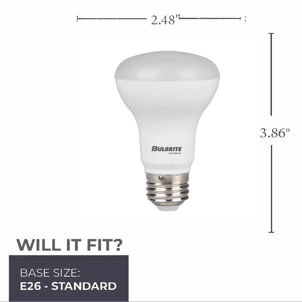 Bulbrite 772854 Bulbrite LED Filament 7 Watt Dimmable BR20 Light Bulb with Frost Glass Finish and Medium (E26) Base - 2700K (Warm White Light), 525 Lumens