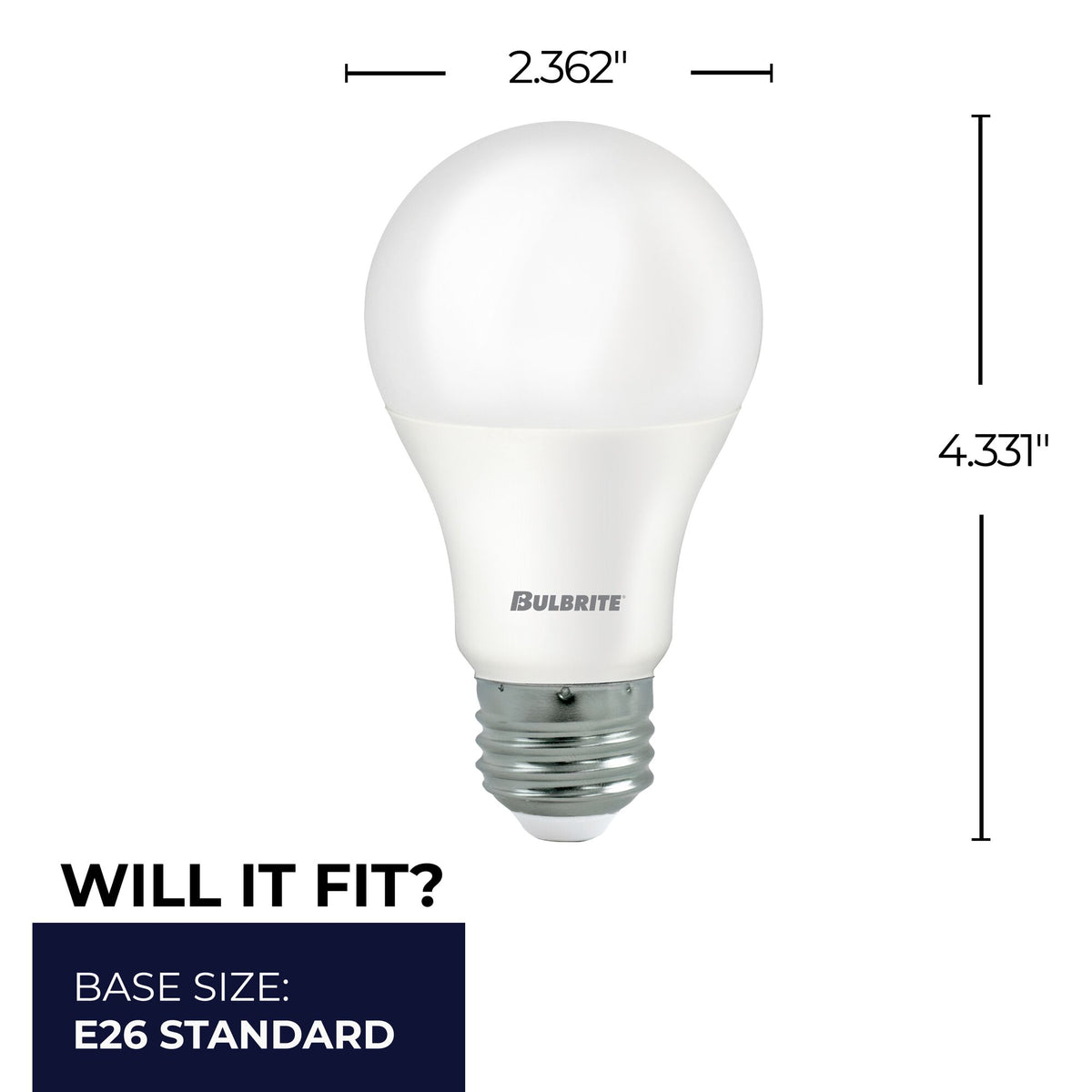 Bulbrite 774243 LED Filament 8.5 Watt Non-Dimmable A19 Light Bulb with Frost Finish and Medium Screw E26 Base - 2700K (Warm White Light) 750 lumens