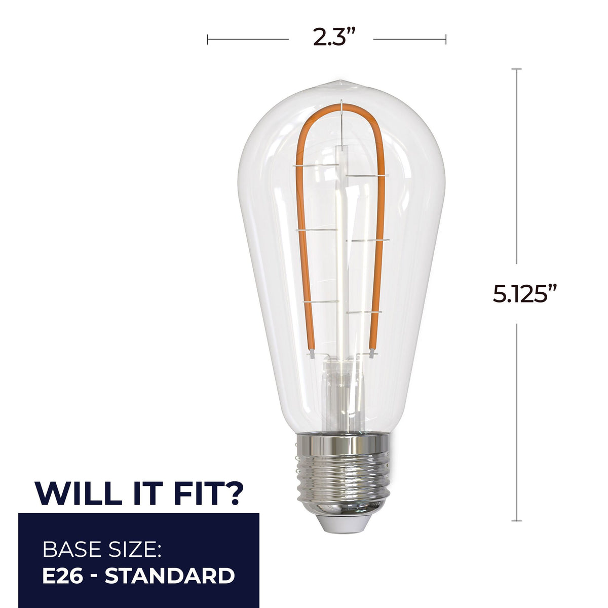Bulbrite 776515 3W ST18 Amber LED Light Bulb
