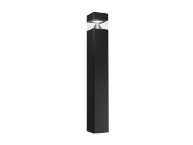 MaxLite BSF30U-WCSLPC Bollard Square Flat Top, 30/20/10W Selectable, 120-277V, CCT Selectable 3/4/5K, 42 Inches, Black, Photocell