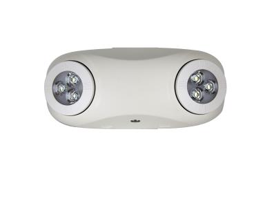 MaxLite EMT-2WHRC Emergency Thin H/O LED Light, 2 Heads, White, Battery Backup, 100-300V, Remote Capable