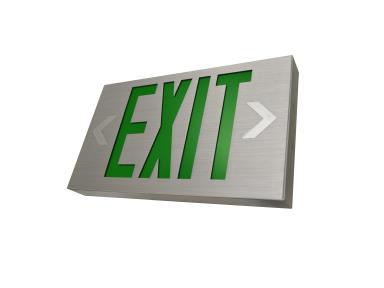 MaxLite EXA-GW Thin Aluminum Exits Green, Battery Backup