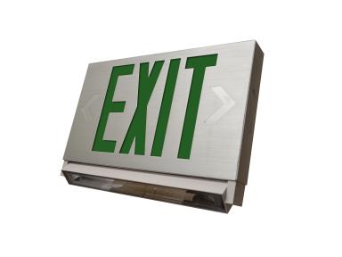 MaxLite EXAC-GW Thin Aluminum Exits Combo Green, Battery Backup