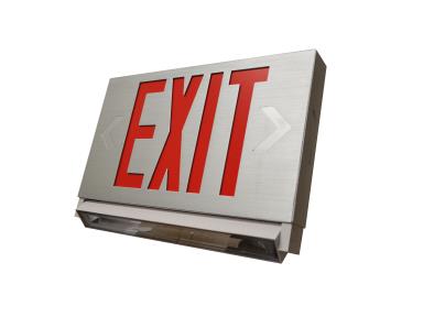 MaxLite EXAC-RW Thin Aluminum Exits Combo Red, Battery Backup