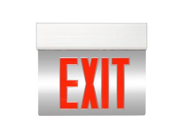 MaxLite EXE-RW2S Edgelit Exit, Red Letters, White, 2 Side, Battery Backup