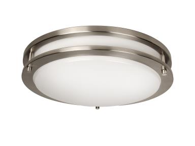 MaxLite FMA14T10WCSN Flush Mount Architectural, 14 Inch, 10/15/20W, 120V Only - Triac, 2700/3000/3500/4000/5000K Wattage CCT Selectable, Nickel