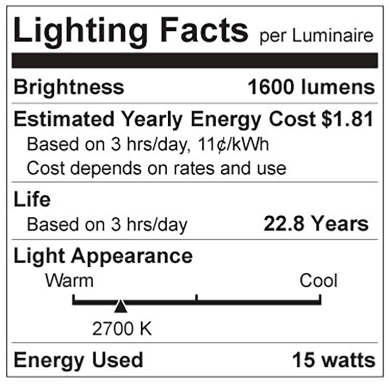 Luxrite LR21445 A19 15W 2700K - 4 Pack LED Light Bulb