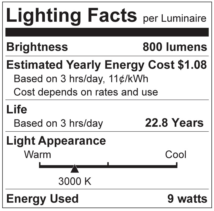 Luxrite LR21461 A19 9W 3000K LED Light Bulb