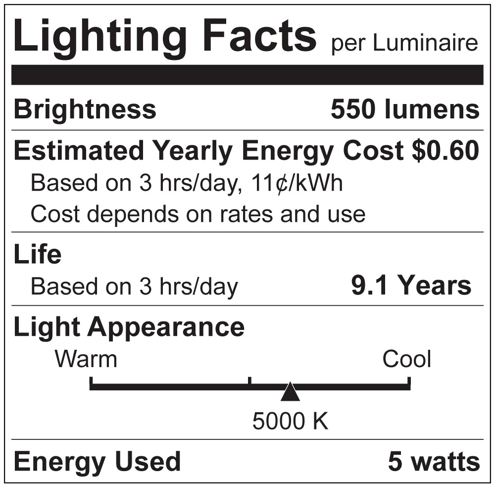 Luxrite LR21620 G25 5W E26 5000K LED Light Bulb