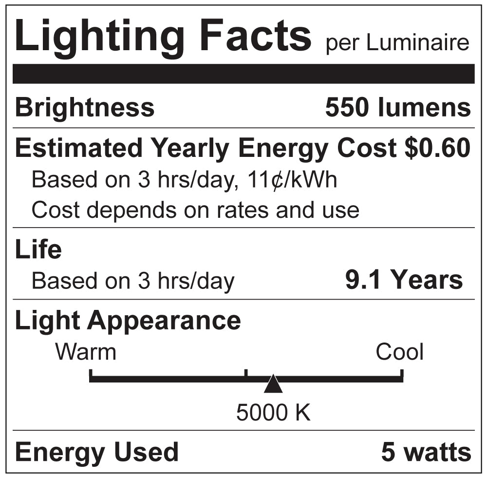 Luxrite LR21656 T9 5W E26 5000K LED Light Bulb