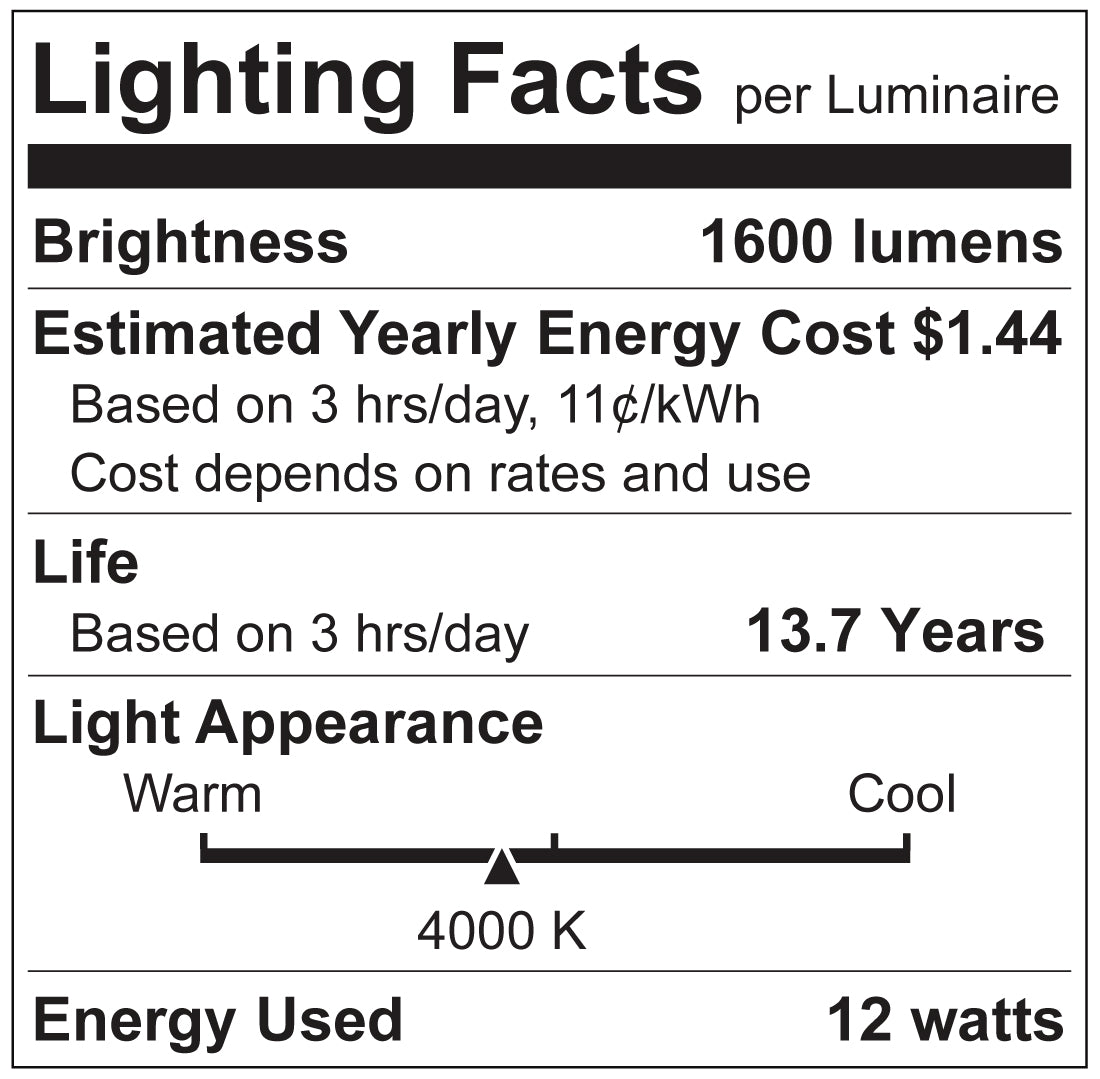Luxrite LR21662 A19 12W E26 4000K Filament LED Light Bulb