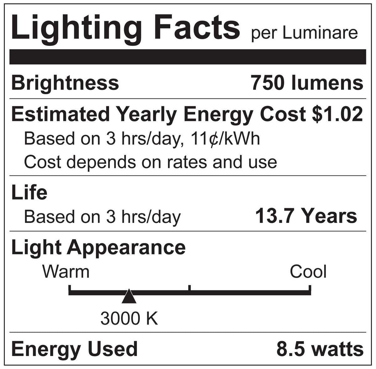 Luxrite LR21691 A15 8.5W E26 3000K Filament LED Light Bulb