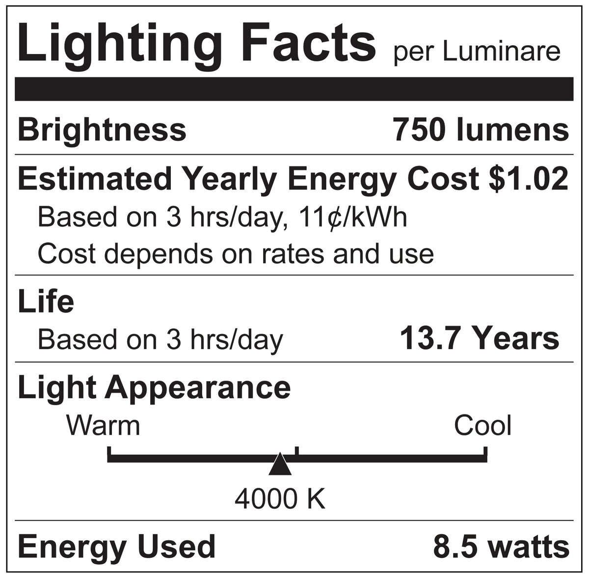 Luxrite LR21693 A15 8.5W E26 4000K Filament LED Light Bulb