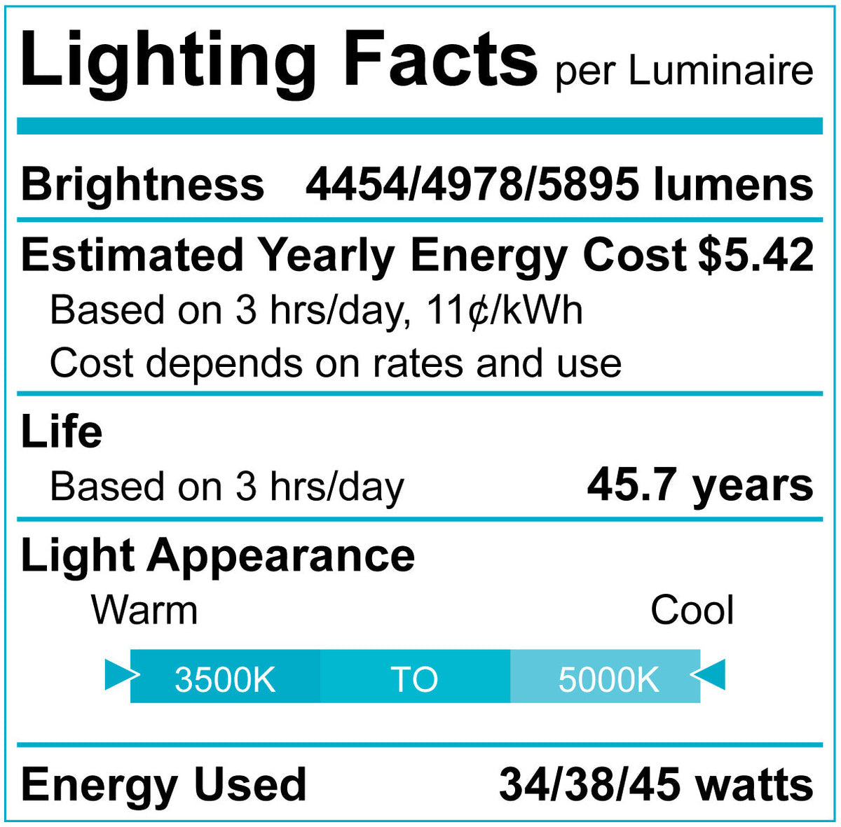 Luxrite LR25260 4' Vaportight Linear Wattage Selectable 3CCT