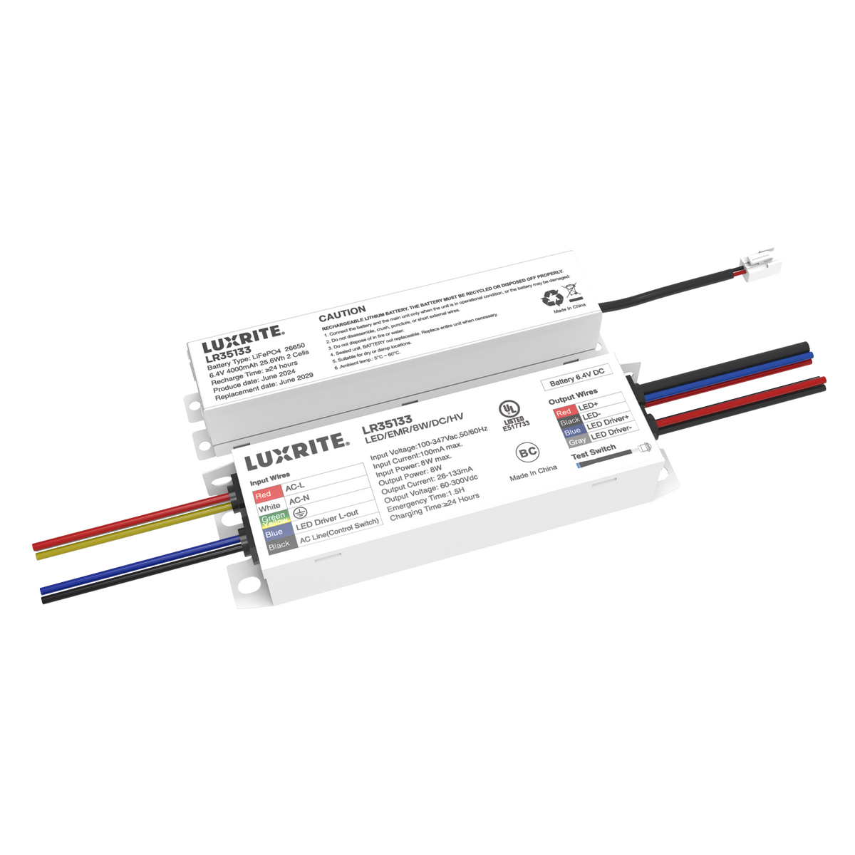 Luxrite LR35133 Emergency LED Driver 8W DC