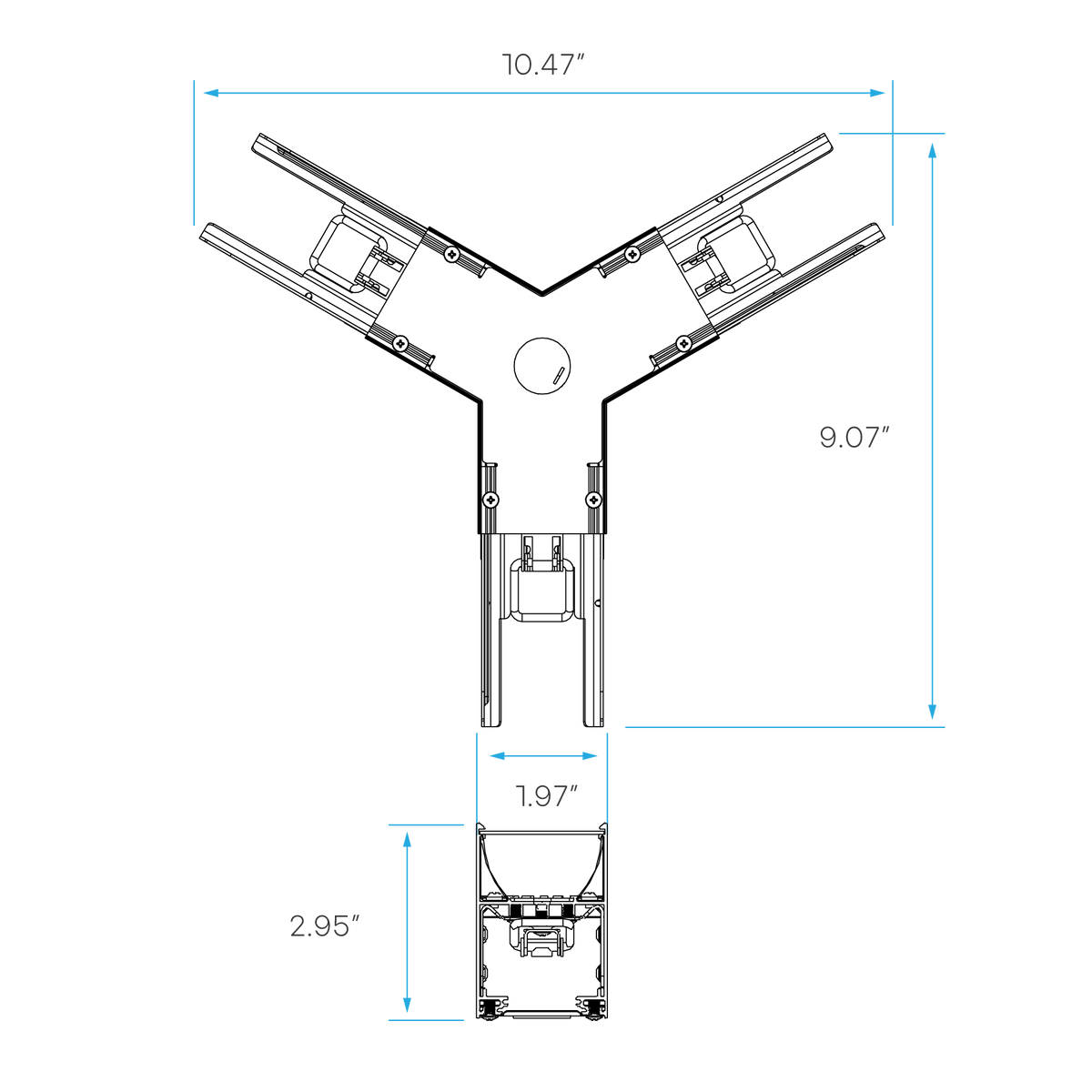 Luxrite LR42650 Architectural Linkable Linear Y-connector - Black Finish