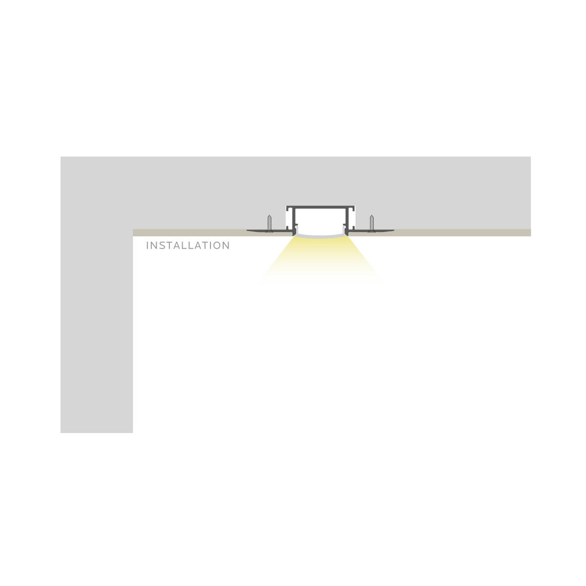 Luxrite LR43106 Recessed 0.82" Plaster-in Lateral Corner