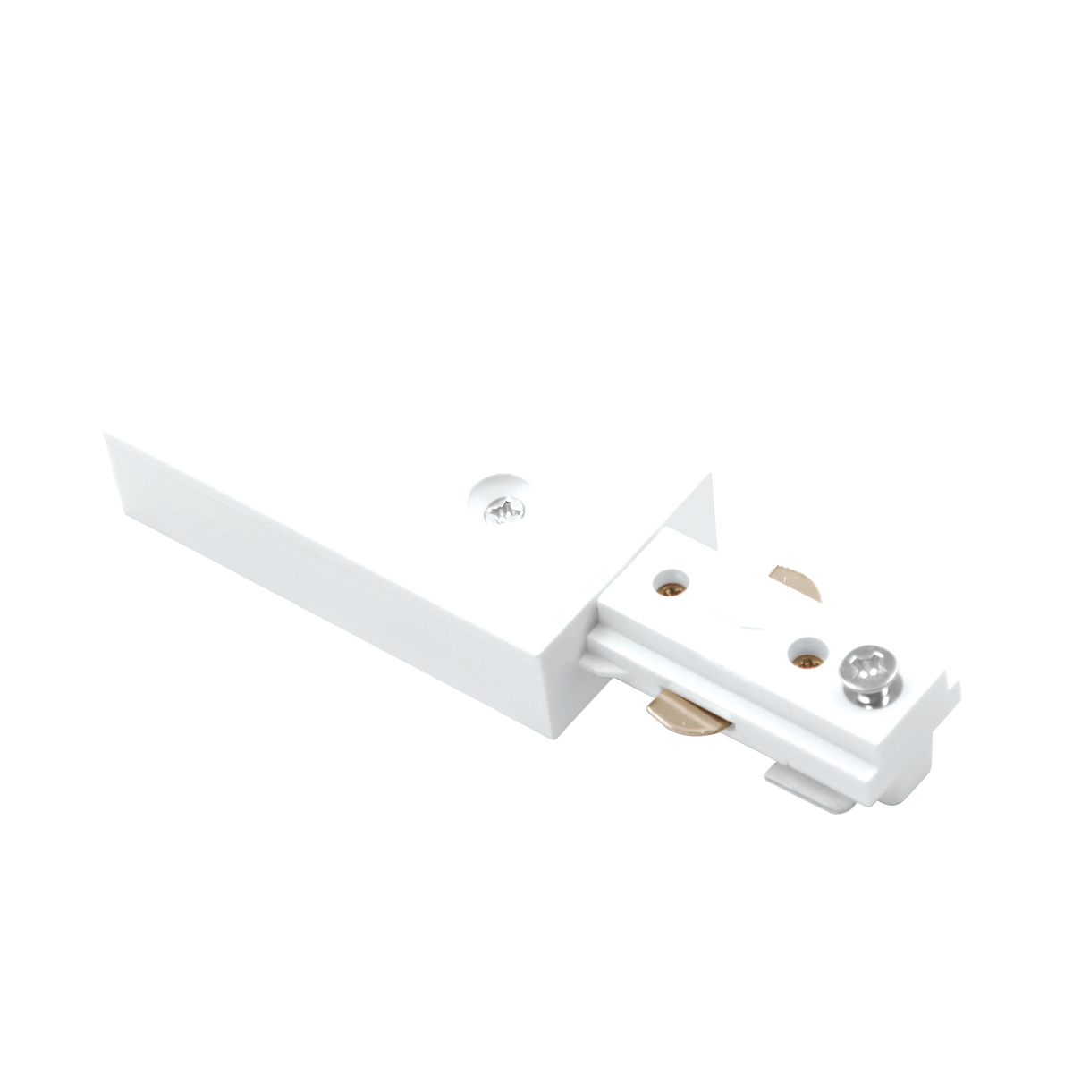 Luxrite LR43816 H-track Power End Connector - White Finish