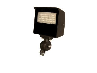 MaxLite MSF20UA-WCSBKTYPC Adjustable Beam Flood, 10/15/20W 120-277V, Adjustable Beam, WATTAGE/CCT Selectable, Bronze, Knuckle 1/2" Threaded Nipple Yoke Mount, Photocell