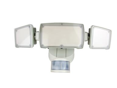MaxLite MSL3HW Security Flood Light With Motion Sensor, 3 Head, 50W, 120V, White