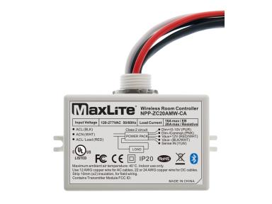 MaxLite NPP-ZC20AMW-CA Casambi Mesh Room Controller, 120-277V With 12V Aux