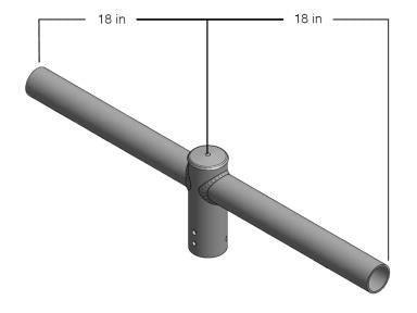 MaxLite PL-SB218-B Tenon Top Spoke Brackets, 2-3/8", Steel, 2 Arms @ 180 Degrees, Bronze
