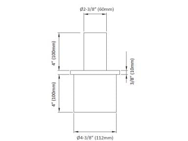 MaxLite R4VT1S00S Tennon Reducer, 4" To 2- 3/8" Hardware Included , Silver