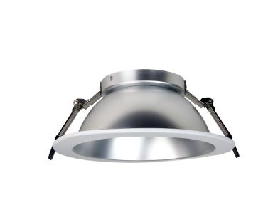 MaxLite RADR-8MW Recessed Architectural Downlight Reflector, 8" Round, Matte Silver Reflector, White Trim