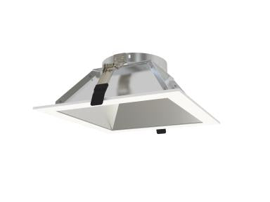 MaxLite RADRS-8MW Recessed Architectural Downlight Reflector, 8 Inch Square, Matte Silver Reflector, White Trim