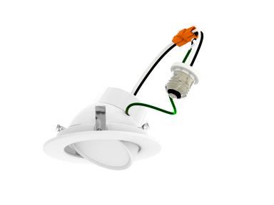 MaxLite RRA4089CSW Adjustable Residential Retrofit Downlight, 4", 08W, 90CRI, 120V Triac Dimming, 2700K/3000K/3500K/4000K CCT Selectable, White