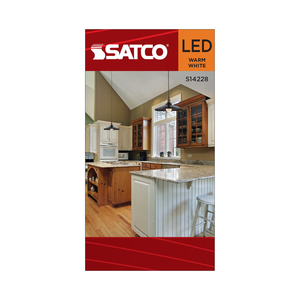 Satco S14228 8W A19 Warm White LED Light Bulb Medium Base
