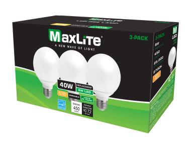 MaxLite 6G25DLED27/G3/3P/WS 6W Dimmable G25 2700K G3 3PK - Wingstack