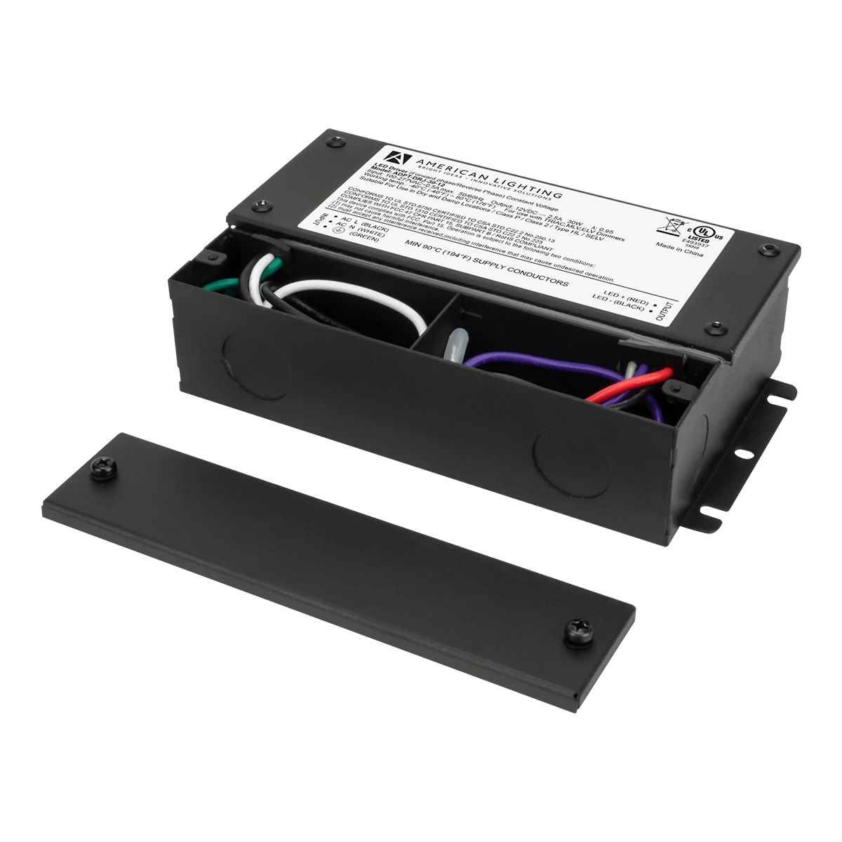 American Lighting ADPT-DRJ-30-12 Adaptive Driver with Enclosed Leads and Knockouts 30 Watts 12V DC