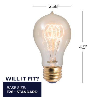 Bulbrite 134020 40W A19 Amber Incandescent Light Bulb