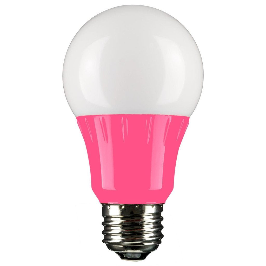 6 pack - Sunlite 80168-SU 3W A19 Pink LED Light Bulb