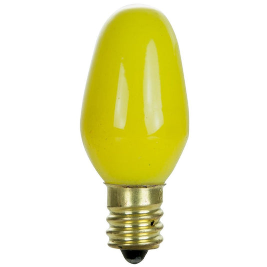 20 pack - Sunlite 01265-SU 7W C7 Yellow Incandescent Light Bulb