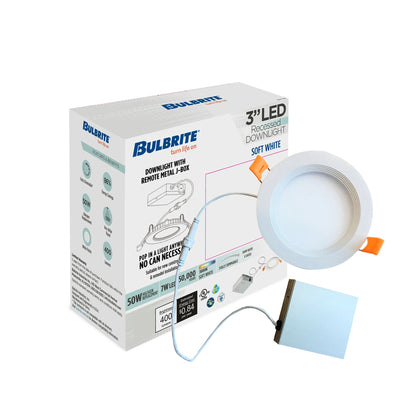 Bulbrite 773231 7W 3" JBOX DWNLGT Soft White LED Fixture